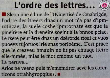 ordre des letres
